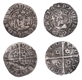 David II (1329-1371), First coinage, Second issue, Sterling, mm. cross pattée, bust left with sceptre, full...
