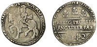 Charles I (1625-1649), Shrewsbury mint, Halfcrown, 1642, mm. plume on obv. only, Shrewsbury horseman, ground line...