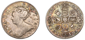 Anne (1702-1714), Shilling, 1705, second bust, roses and plumes (ESC 1393; S 3589). Toned, fine	 £70-£90