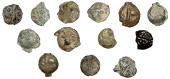 Continental Iron Age, GAUL, Leuci, cast Potins (13), bust left, rev. boar standing, decoration below (DT 225-8; cf....