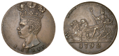 Barbados, ST JAMES, Sir Philip Gibbes, Penny, 1792, jewelled top band to crown, 13.29g/12h (Lyall 68; Prid. 15/16;...