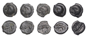 Continental Iron Age, GAUL, Leuci, cast Potins (5), head left, rev. boar standing right, decoration below, 3.34g/5h,...