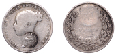 Costa Rica, Republic, Real, type VI countermark on obv. of Victoria Sixpence, 1844 (KM. 90). Coin fine, countermark...