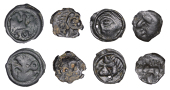 Continental Iron Age, GAUL, Remi, cast Potins (4), head left, rev. boar standing left, human face below, 2.46g/3h....