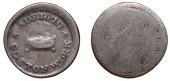 Countermarked issues, PERTHSHIRE, Deanston, Adelphi Cotton Works, a George III imitation Halfpenny, 1775, obv....