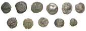 Continental Iron Age, GAUL, Veliocasses, bronze Unit, archer kneeling left, rev. human-headed horse running right,...