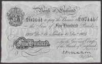 Bank of England, Cyril P. Mahon, £500, London, 15 December 1925, serial number 05/R 07141, lightly pressed, with...