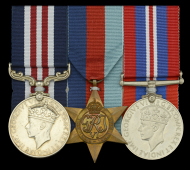 A scarce Second War 1940 ‘Fall of France’ Evader’s M.M. group of three awarded to Sergeant G. Roskell, Royal...