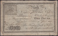 Bilston Bank, Staffordshire, for Fereday, Smith & Fisher, £1, 1 April 1815, serial number A1523, Smith signature,...