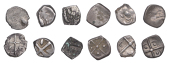 Continental Iron Age, SOUTH GAUL, Volcae-Tectosages, Drachm, trace of celticised head right, rev. large cross with...