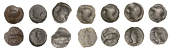 Continental Iron Age, GAUL, Uncertain attribution, cast Potins (7), helmeted head left, rev. bull charging right, ma...