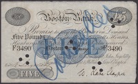 Boston Bank, for Thomas Garfit, William Garfit, John Ingoldby, Thomas Cheney Garfit & William Lane Claypon, £5, 5...