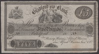 Bradford Old Bank, for Henry Harris, Alfred Harris, and Alfred Harris Junr & Co, unissued £5, 18-, no serial number...