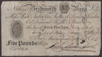 Bridgnorth Bank, for MacMichael, Gitton & Co., £1, 14 May 1814, serial number J3771, signed by John MacMichael,...