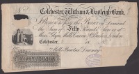 Colchester, Witham & Hadleigh Bank, for Mills, Bawtree, Dawnay, Curzon, & Co., a composite obverse essay/proof for...
