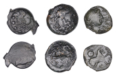 Continental Iron Age, NORTHEAST GAUL, Meldi, Roveca, diademed bust of Venus facing right, roveca before, rev. horse...