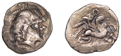Continental Iron Age, CENTRAL GAUL, Pictones, electrum Stater, c. 100-50 BC, celticised head right, large locks of...