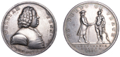 William Penn, 1775, a silver medal by L. Pingo, bust right, rev. standing figure of Penn greeting an American Indian...