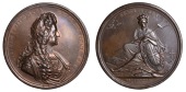 Treaty of Ryswick, 1697, a copper medal, unsigned [by J. Croker], laureate, armoured and draped bust of William III...