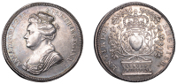 Anne, Accession, 1702, a silver medal, unsigned [by J. Croker], crowned bust left, rev. a heart within two oak...