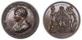 George IV, Coronation, 1821, a copper medal, unsigned [by W. Wyon] for E. Thomason and C. Jones, laureate and draped...