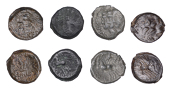 Continental Iron Age, GAUL, Remi, Remo, bronze Units (4), three male busts right, remo before, rev. Victory driving...