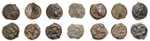 Continental Iron Age, GAUL, Senones, cast Potins (7), stylised head right, long locks of hair, rev. sinuous horse...
