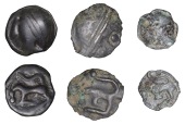 Continental Iron Age, GAUL, Sequani, cast Potins (2), celticised head left, wearing double-headband, rev. sinuous...