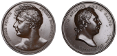 Prince Regent/George III, 1816/1817, a copper medal, a mule of obvs. by G. Mills and T. Webb, laureate bust of the...