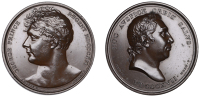 Prince Regent/George III, 1816/1817, a copper medal, a mule of obvs. by G. Mills and T. Webb, laureate bust of the...