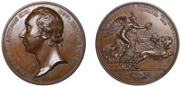 Pindaree & Mahratta Confederacy Defeated, 1818, a copper medal by W. Wyon [after P. Rouw and H. Howard] for J....