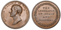 Duke of Wellington Liberator of Spain and Portugal, [1812], a copper medal, unsigned, bust left, rev. legend within...