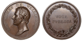 Earl of Wellington, [1812], a copper medal by T. Webb, bust left, rev. vota pvblica within wreath, 53mm, 87.02g...