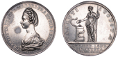 Medical Society of London, 1773, a silver medal by J. Kirk, draped bust of Queen Charlotte left, rev. Hygeia...