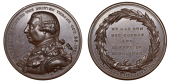 George III, Death, 1820, a copper medal signed K [probably P. Kempson], laureate bust left, rev. he has run his...