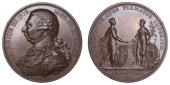 Union of Great Britain and Ireland, 1801, a copper medal by C.H. Küchler, armoured bust of George III left, rev....