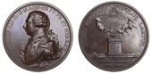 George III Preserved from Assassination, 1800, a copper medal by C.H. Küchler, cuirassed and draped bust left, rev....