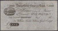 Dorsetshire General Bank, Bridport, for William Fowler, William Good & Compy, unissued £1, 180-, no serial number...