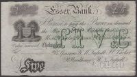 Essex Bank, Chelmsford, for B. Sparrow, W.M. Tufnell, J.O. Parker, R. Woodhouse & W.N. Tufnell, unissued £5, 18-,...