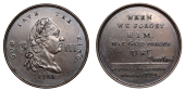 George III, Restored to Health, 1789, a copper medal by C. James, laureate bust right, rev. when we forget him, etc,...