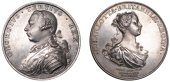 George III, Coronation, 1761, a silver medal, unsigned [by T. Pingo], armoured bust left, rev. bust of Charlotte...