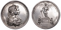 William and Mary, Restorers of the Anglican Church, 1689, a cast silver medal by G. Bower, conjoined busts right,...
