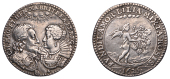 Marriage of Charles I and Henrietta Maria, 1625, a cast and chased silver medalet, unsigned, busts vis-à-vis, King...