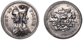 Titus Oates and the Popish Plot, 1678, a struck silver medal, unsigned [by G. Bower], janiform heads of a monk and a...