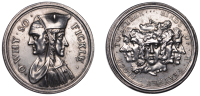 Titus Oates and the Popish Plot, 1678, a struck silver medal, unsigned [by G. Bower], janiform heads of a monk and a...