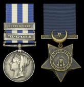 Pair: Private H. Bower, 2nd Battalion, Coldstream Guards

Egypt and Sudan 1882-89, dated reverse, 2 clasps,...