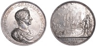 Battle of Lowestoft, 1665, a silver medal, unsigned [by J. Roettier], laureate and draped bust of Charles II right,...
