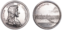 Earl of Shaftesbury Acquitted of High Treason, 1681, a silver medal by G. Bower, draped bust right, rev. view of...