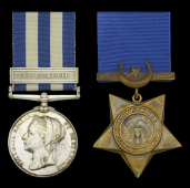 Pair: Driver J. Penny, “J” Battery, 3rd Brigade, Royal Artillery 

Egypt and Sudan 1882-89, dated reverse, 1...