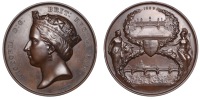 Blackfriars Bridge and Holborn Valley Viaduct Opened, 1869, a copper medal by G.G. Adams for the Corporation of the...